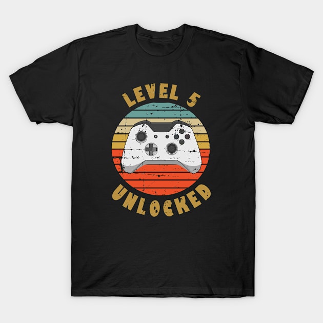 Level 5 Unlocked 5th Anniversary Gift For Husband or Boyfriend T-Shirt by RW